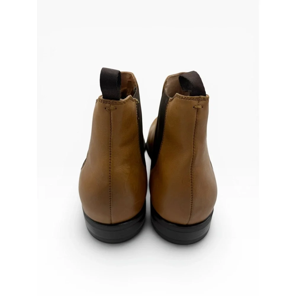Aldo Mens Tan‎ Leather Chelsea Boots Cognac Almond Toe Ankle Dress Boots